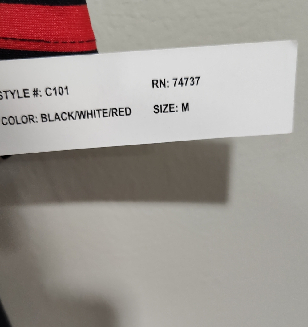 NWT Shelby & Palmer Black White Red Stripe Long Maxi 3/4 Sleeve Dress - Medium - Picture 10 of 10